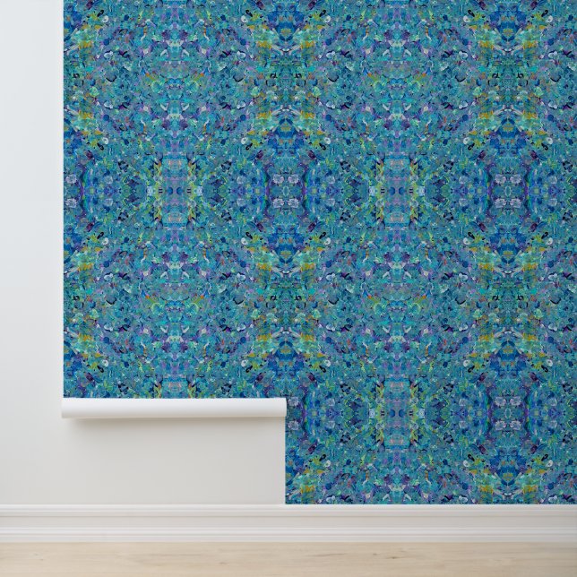 Santorini-Meerglas Abstrakt Tapete (Anwendung)