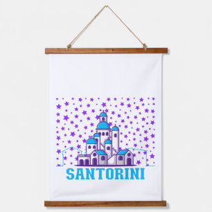 Santorini Memory.b Wandteppich Mit Holzrahmen