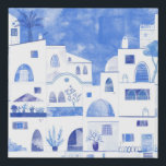 Santorini Moderne Wasserfarbe Künstlicher Leinwanddruck<br><div class="desc">Aquarellmalerei von prächtigen Oia auf Santorini in Griechenland. Originelle Kunst von Nic Squirrell.</div>