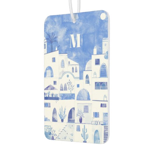Santorini Monogram Aquarellfarben Kunst Autolufterfrischer (Links)