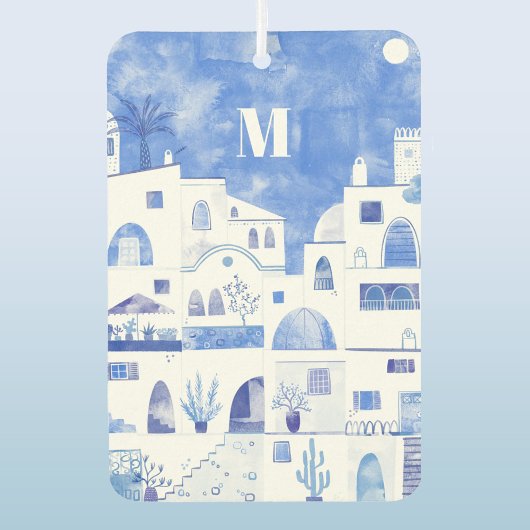 Santorini Monogram Aquarellfarben Kunst Autolufterfrischer