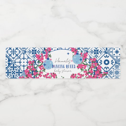 Santorini Musical Bougainvillea Babydusche Wasserflaschenetikett (Einzelnes Label)