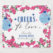 Santorini Musical Bougainvillea Bachelorette Schaumweinetikett (Einzelnes Label)