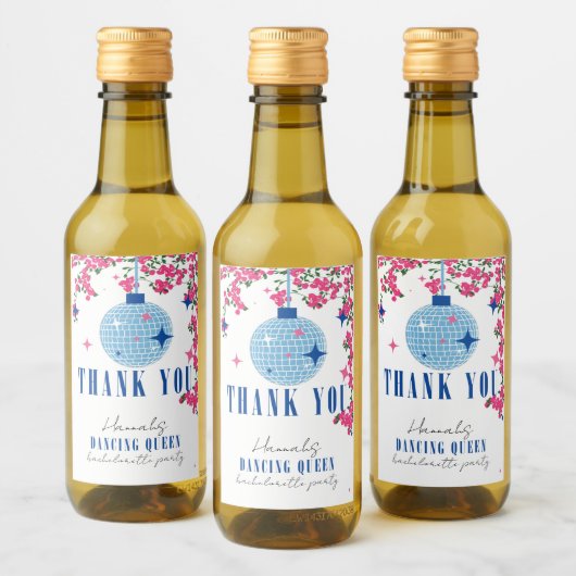 Santorini Musical Bougainvillea Bachelorette Weinetikett (Flaschen)