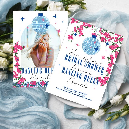 Santorini Musical Bougainvillea Brautparty Einladung