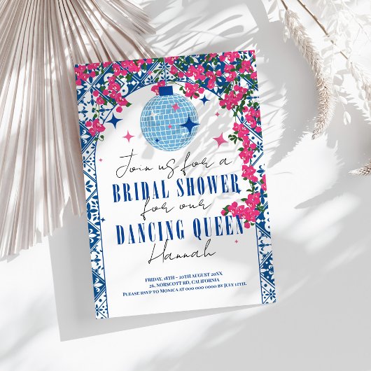 Santorini Musical Bougainvillea Brautparty Einladung