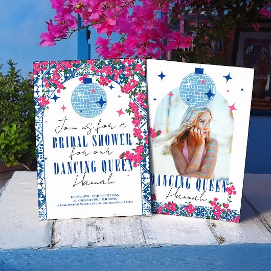 Santorini Musical Bougainvillea Brautparty Einladung