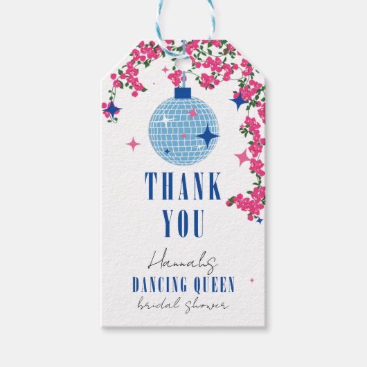 Santorini Musical Bougainvillea Brautparty Geschenkanhänger (Vorderseite)