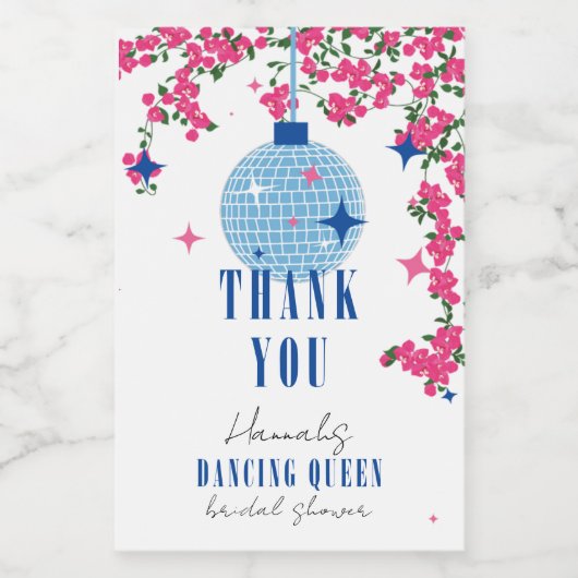 Santorini Musical Bougainvillea Brautparty Weinetikett (Einzelnes Label)