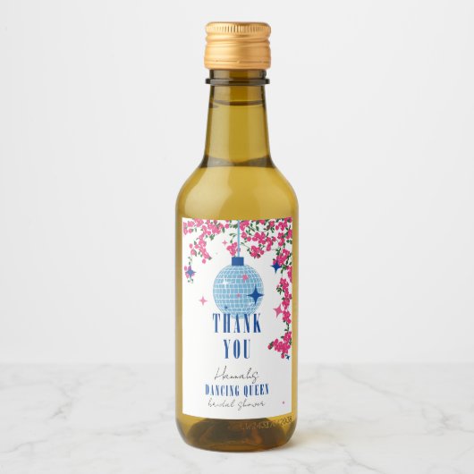 Santorini Musical Bougainvillea Brautparty Weinetikett (Vorderseite)