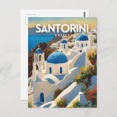 Santorini Nostalgic Postkarte (Vorne/Hinten)
