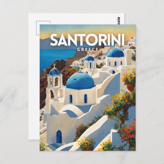 Santorini Nostalgic Postkarte (Vorne/Hinten)
