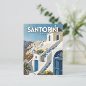 Santorini Nostalgic Postkarte (Stehend Vorderseite)