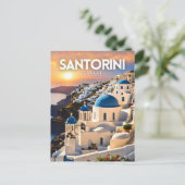 Santorini Nostalgic Postkarte (Stehend Vorderseite)