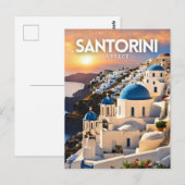Santorini Nostalgic Postkarte (Vorne/Hinten)