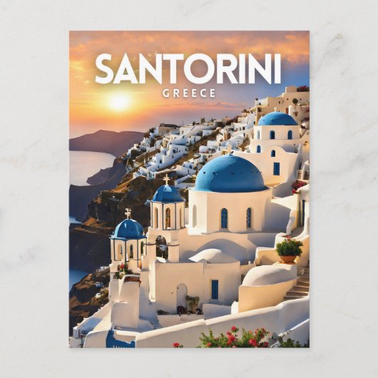 Santorini Nostalgic Postkarte (Vorderseite)
