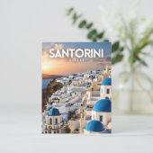 Santorini Nostalgic Retro Art Collection Postkarte (Stehend Vorderseite)