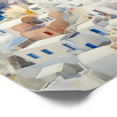 Santorini Oia Griechenland Aquarell Art Print Post Poster (Ecke)