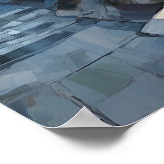 Santorini Oia Griechenland Malerei Art Print Poste Poster (Ecke)