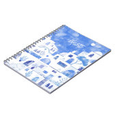 Santorini Oia Griechische Insel Wasserfarbe Person Notizblock (Linke Seite)