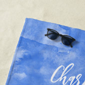 Santorini Oia Griechische Insel Wasserfarbe Person Strandtuch (Beispiel)