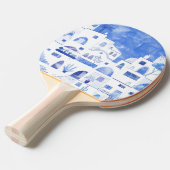 Santorini Oia Griechische Insel Wasserfarbenwelt Tischtennis Schläger (Vorderseite)
