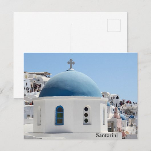 Santorini Oia Kirche Postkarte (Vorne/Hinten)
