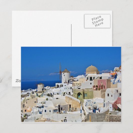 Santorini Oia Postkarte (Vorne/Hinten)