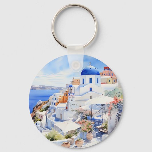 Santorini Oia Schlüsselanhänger (Vorderseite)