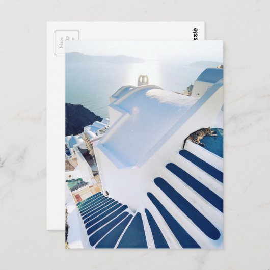 Santorini Oia Steps, Griechenland Postkarte (Vorne/Hinten)