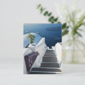 Santorini Oia Steps, Griechenland Postkarte (Stehend Vorderseite)