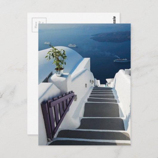Santorini Oia Steps, Griechenland Postkarte (Vorne/Hinten)