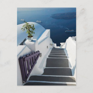 Santorini Oia Steps, Griechenland Postkarte