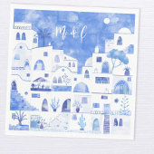 Santorini Oia Wedding Monogram Initial Serviette