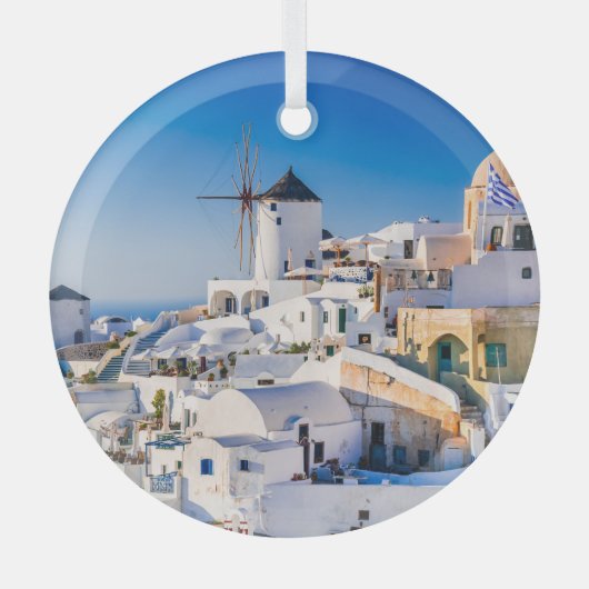 Santorini Ornament Aus Glas (Vorderseite)