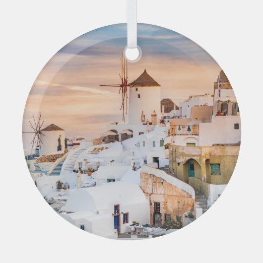 Santorini Ornament Aus Glas (Vorderseite)