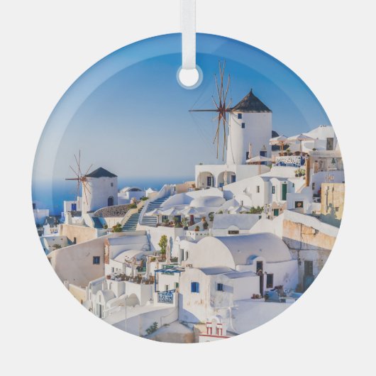 Santorini Ornament Aus Glas (Vorderseite)