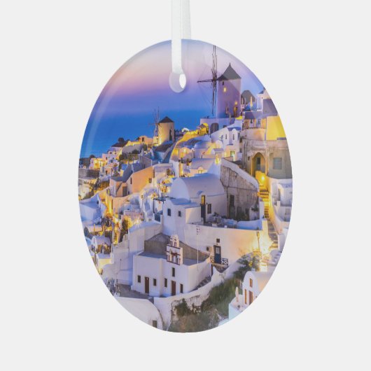 Santorini Ornament Aus Glas (Vorderseite links)