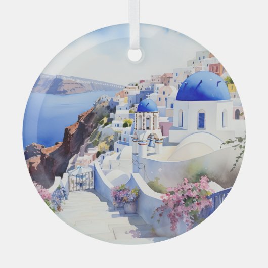 Santorini Ornament Aus Glas (Vorderseite)