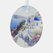 Santorini Ornament Aus Glas (Vorderseite Rechts)