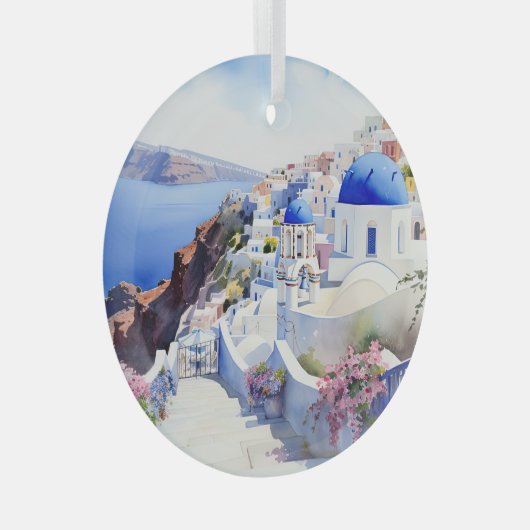 Santorini Ornament Aus Glas (Vorderseite Rechts)