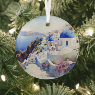 Santorini Ornament Aus Glas