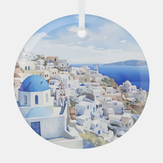 Santorini Ornament Aus Glas (Vorderseite)