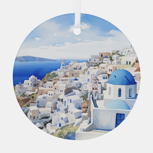 Santorini Ornament Aus Glas (Rückseite)