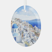 Santorini Ornament Aus Glas (Vorderseite links)
