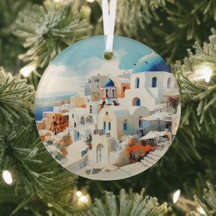 Santorini Ornament Aus Glas