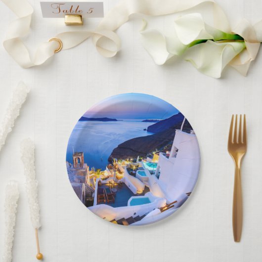 Santorini Pappteller (Hochzeit)