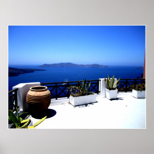 Santorini Patioszene Poster