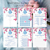 Santorini Pink Bridal Guess the dress Game card Einladung