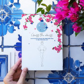 Santorini Pink Bridal Guess the dress Game card Einladung